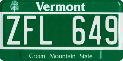 VT license plate ZFL649