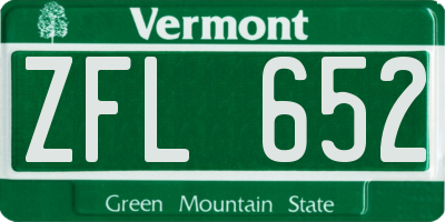 VT license plate ZFL652