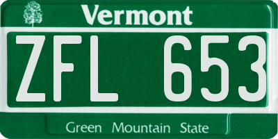 VT license plate ZFL653
