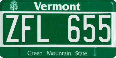 VT license plate ZFL655