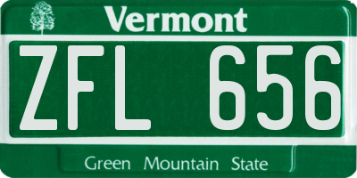 VT license plate ZFL656