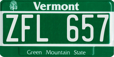 VT license plate ZFL657