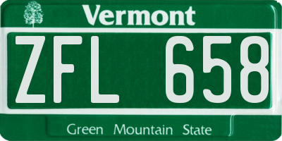 VT license plate ZFL658