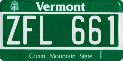 VT license plate ZFL661