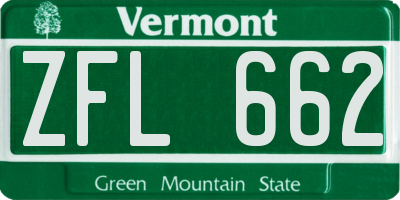 VT license plate ZFL662