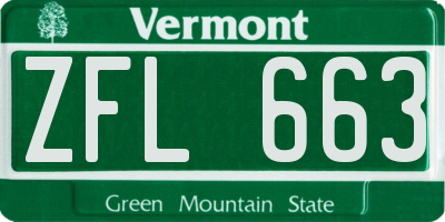 VT license plate ZFL663