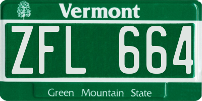 VT license plate ZFL664
