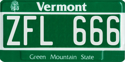 VT license plate ZFL666