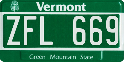 VT license plate ZFL669