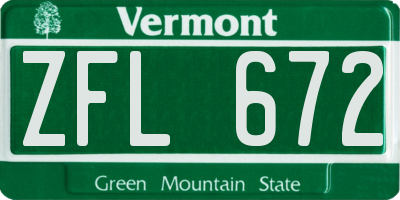 VT license plate ZFL672