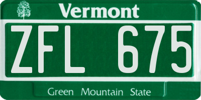 VT license plate ZFL675
