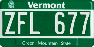 VT license plate ZFL677