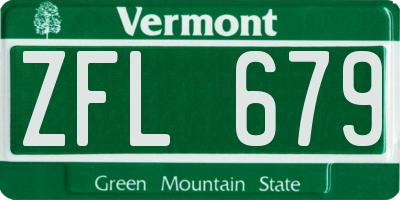 VT license plate ZFL679