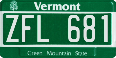 VT license plate ZFL681
