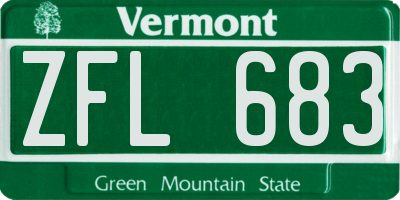 VT license plate ZFL683