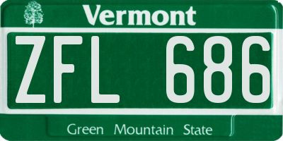 VT license plate ZFL686