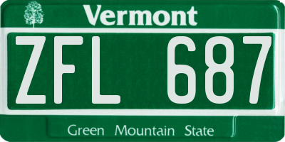 VT license plate ZFL687