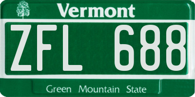VT license plate ZFL688