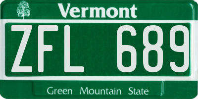 VT license plate ZFL689
