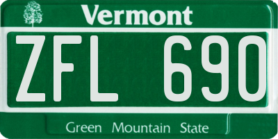 VT license plate ZFL690