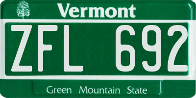 VT license plate ZFL692