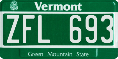 VT license plate ZFL693