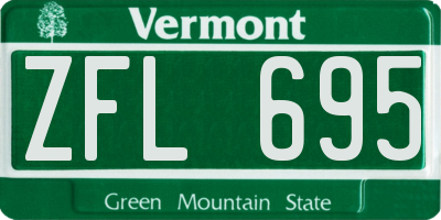 VT license plate ZFL695