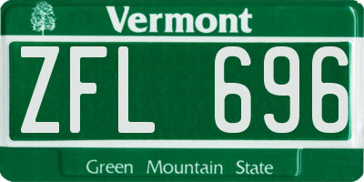 VT license plate ZFL696