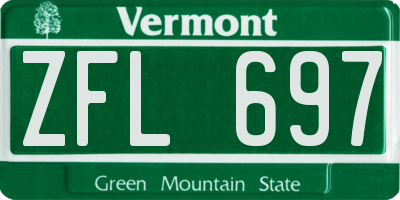 VT license plate ZFL697