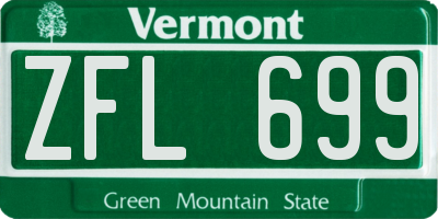 VT license plate ZFL699