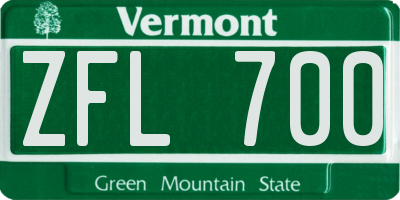 VT license plate ZFL700