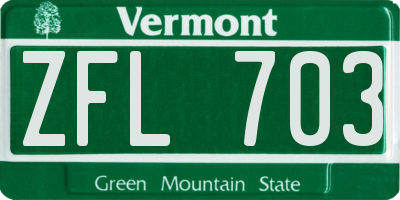 VT license plate ZFL703
