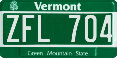 VT license plate ZFL704