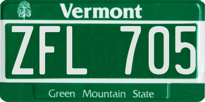 VT license plate ZFL705