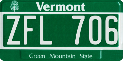 VT license plate ZFL706