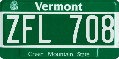 VT license plate ZFL708