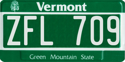 VT license plate ZFL709