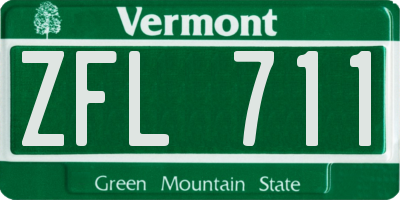 VT license plate ZFL711