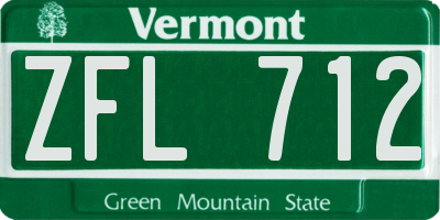 VT license plate ZFL712