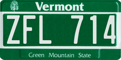 VT license plate ZFL714