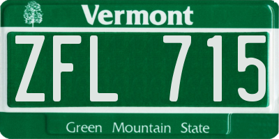 VT license plate ZFL715