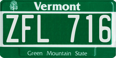 VT license plate ZFL716