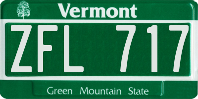 VT license plate ZFL717