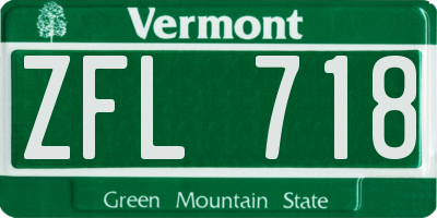 VT license plate ZFL718