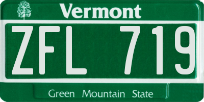 VT license plate ZFL719