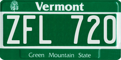 VT license plate ZFL720