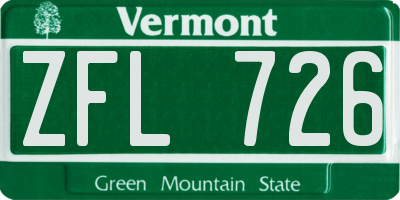 VT license plate ZFL726