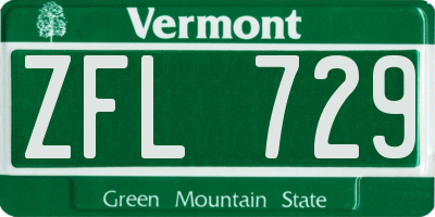 VT license plate ZFL729