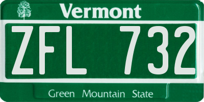 VT license plate ZFL732