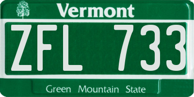 VT license plate ZFL733
